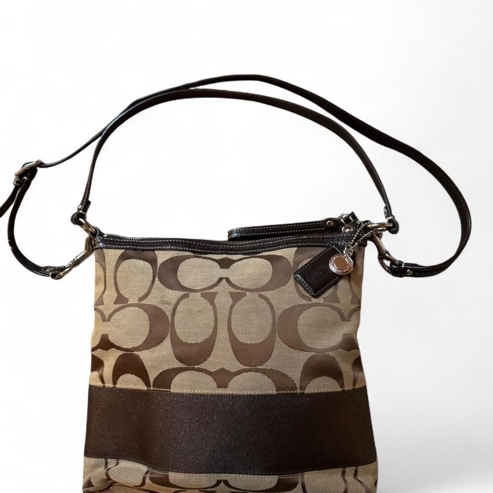 Coach Signature C Shoulder Purse Brown